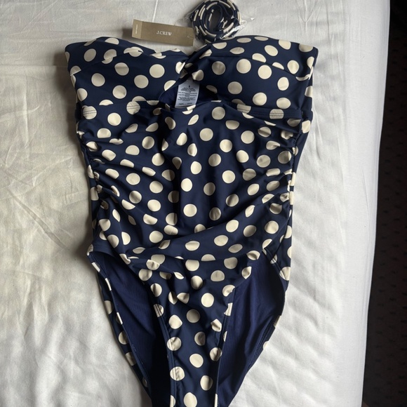 NWT J.Crew Gemma ruched bandeau cutout one-piece - Picture 2 of 5